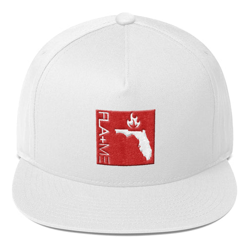 FLA+ME White and Red Flat Bill Cap