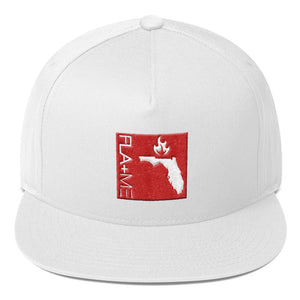 FLA+ME White and Red Flat Bill Cap