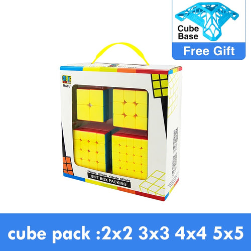 Qiyi Magic Cube 4pcs set Cubing Speed Bundle 2x2 3x3 4x4 5x5