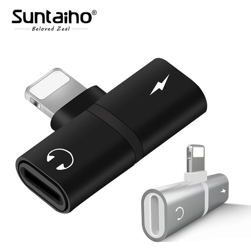 Suntaiho for iphone lightning adapter to 3.5mm jack for iphone 8 plus Charger Audio mini Adapter for iphone 7 Listenning Music