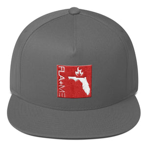 FLA+ME White and Red Flat Bill Cap