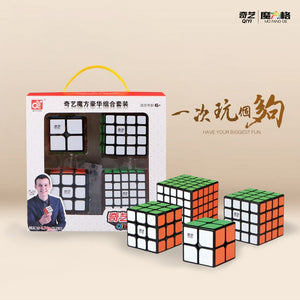 Qiyi Magic Cube 4pcs set Cubing Speed Bundle 2x2 3x3 4x4 5x5